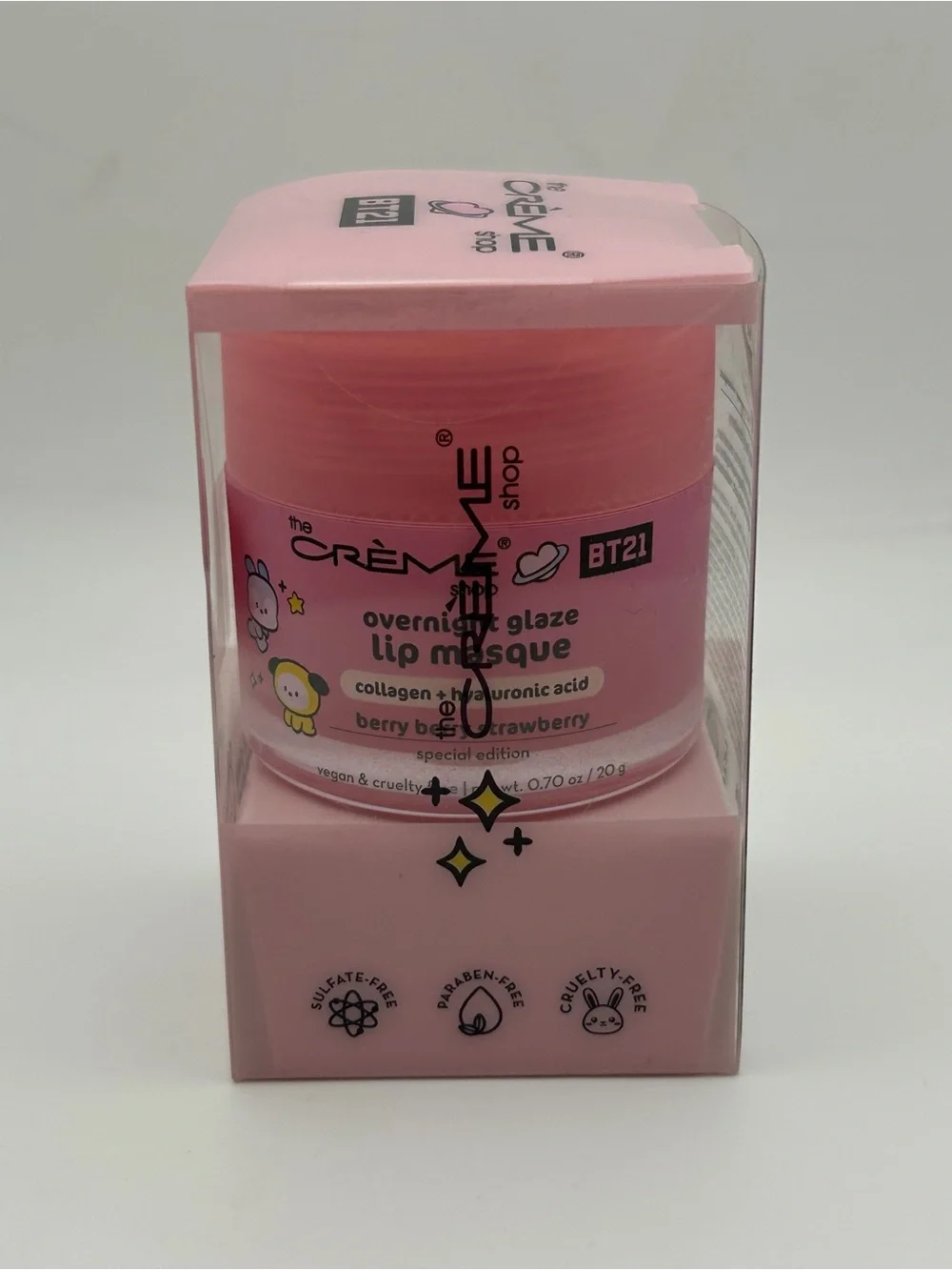 BT21 Overnight Glaze Lip Masque - Pink (Berry Strawberry)